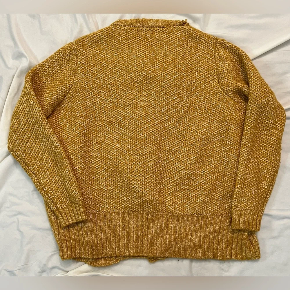 Ava & Viv Mustard  Marled Open Cardigan Sweater - Picture 5 of 6